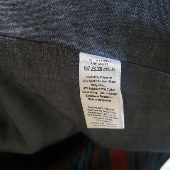 Jachs New York Southwestern Button Up Shacket Blue Striped Multi Men's M Western - Picture 11 of 12